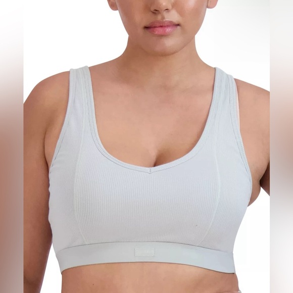 NWT Steve Madden Women’s Ribbed Stretch Bralette Puritan Gray Size Medium - Picture 1 of 5